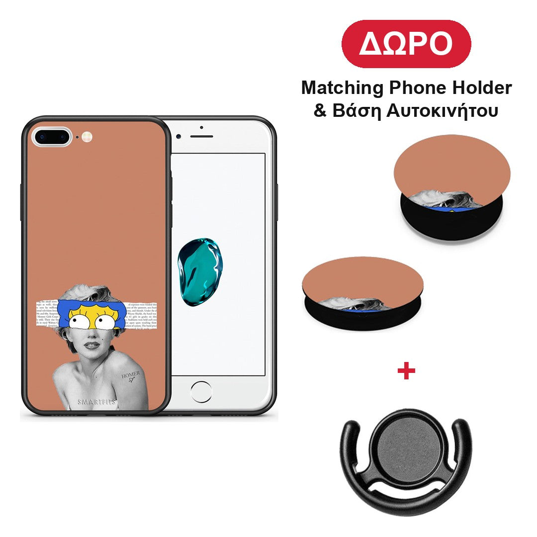 Sim Merilyn - iPhone 7 Plus / 8 Plus θήκη + Δώρο Phone Holder & Βάση Αυτοκινήτου
