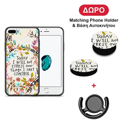 Stress Over - iPhone 7 Plus / 8 Plus θήκη + Δώρο Phone Holder & Βάση Αυτοκινήτου