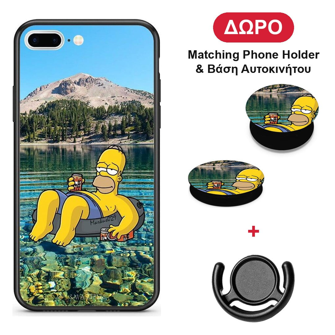 Summer Happiness - iPhone 7 Plus / 8 Plus θήκη + Δώρο Phone Holder & Βάση Αυτοκινήτου