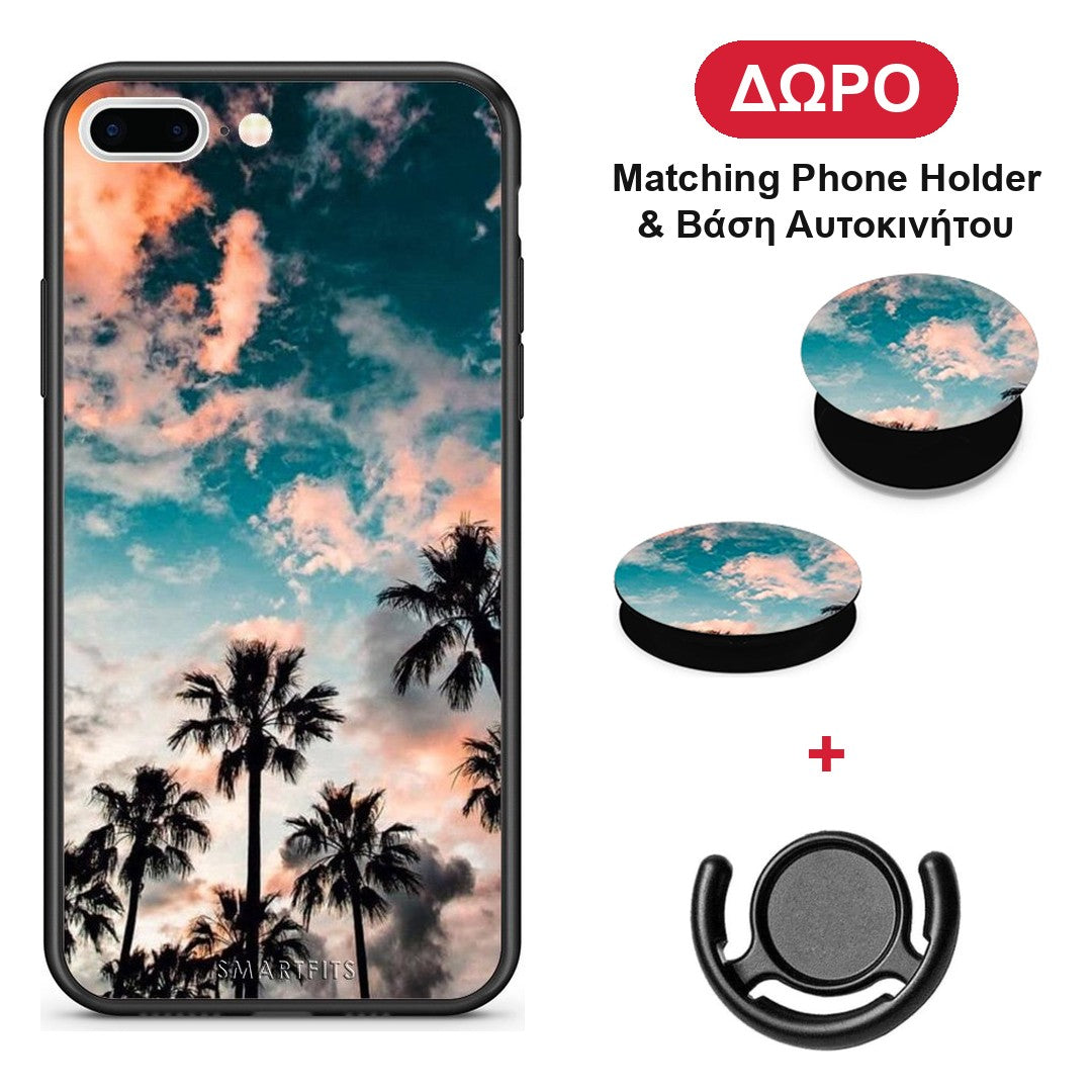 Summer Sky - iPhone 7 Plus / 8 Plus θήκη + Δώρο Phone Holder & Βάση Αυτοκινήτου
