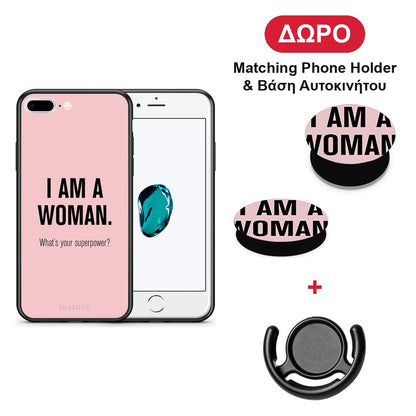 Superpower Woman - iPhone 7 Plus / 8 Plus θήκη + Δώρο Phone Holder & Βάση Αυτοκινήτου