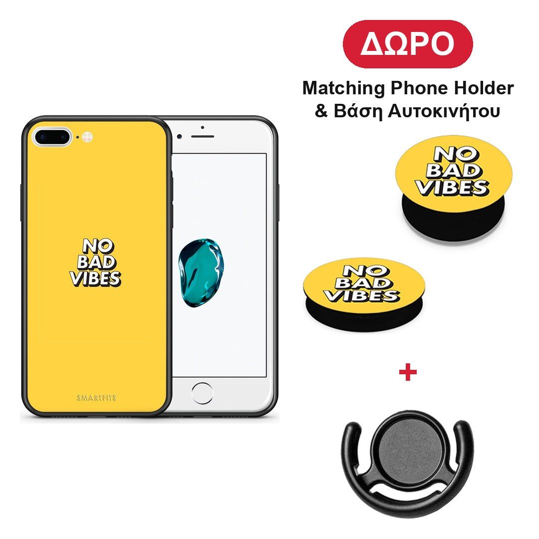 Text Vibes - iPhone 7 Plus / 8 Plus θήκη + Δώρο Phone Holder & Βάση Αυτοκινήτου