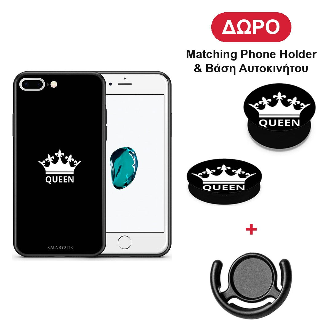 Valentine Queen - iPhone 7 Plus / 8 Plus θήκη + Δώρο Phone Holder & Βάση Αυτοκινήτου