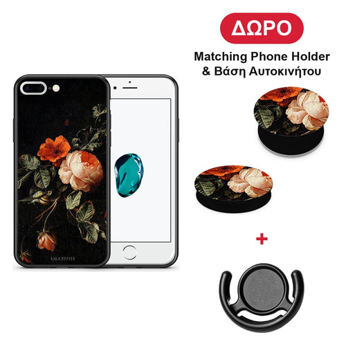 Vintage Roses - iPhone 7 Plus / 8 Plus θήκη + Δώρο Phone Holder & Βάση Αυτοκινήτου