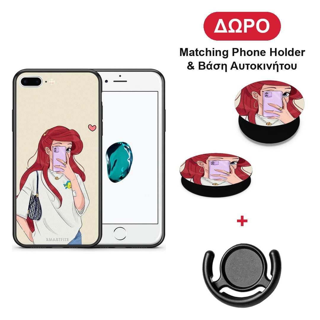 Walking Mermaid - iPhone 7 Plus / 8 Plus θήκη + Δώρο Phone Holder & Βάση Αυτοκινήτου