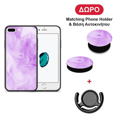 Watercolor Lavender - iPhone 7 Plus / 8 Plus θήκη + Δώρο Phone Holder & Βάση Αυτοκινήτου