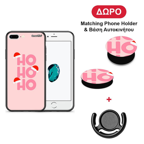 Xmas Ho Ho Ho - iPhone 7 Plus / 8 Plus θήκη + Δώρο Phone Holder & Βάση Αυτοκινήτου