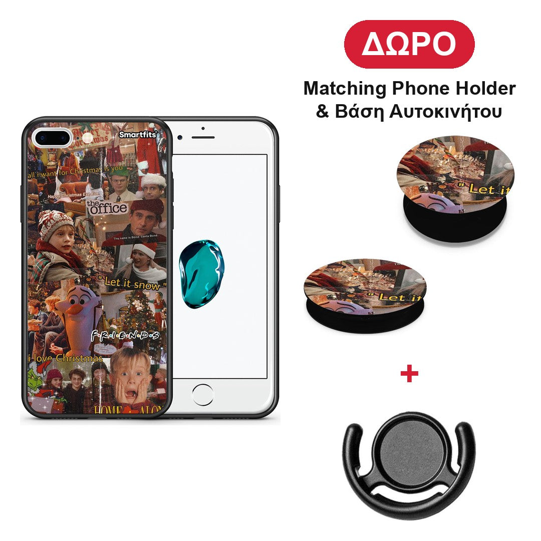 Xmas Wishes - iPhone 7 Plus / 8 Plus θήκη + Δώρο Phone Holder & Βάση Αυτοκινήτου