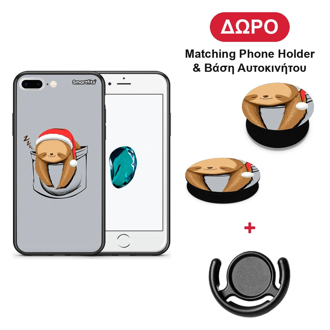 Xmas Zzzz - iPhone 7 Plus / 8 Plus θήκη + Δώρο Phone Holder & Βάση Αυτοκινήτου