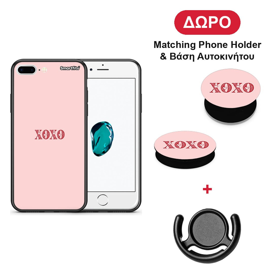 XOXO Love - iPhone 7 Plus / 8 Plus θήκη + Δώρο Phone Holder & Βάση Αυτοκινήτου