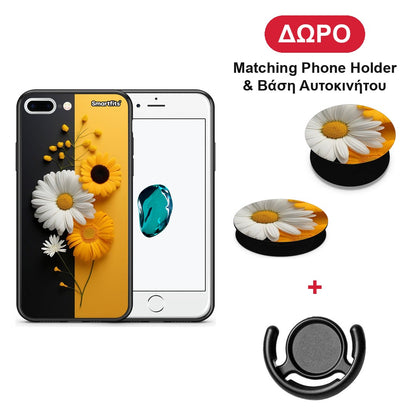 Yellow Daisies - iPhone 7 Plus / 8 Plus θήκη + Δώρο Phone Holder & Βάση Αυτοκινήτου