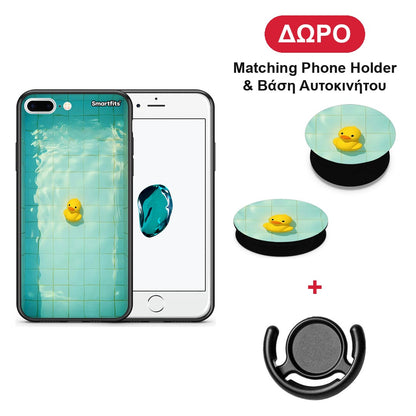 Yellow Duck - iPhone 7 Plus / 8 Plus θήκη + Δώρο Phone Holder & Βάση Αυτοκινήτου