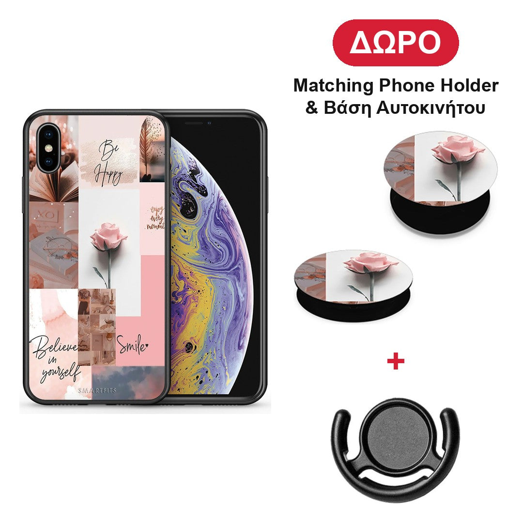 Aesthetic Collage - iPhone X / Xs θήκη + Δώρο Phone Holder & Βάση Αυτοκινήτου