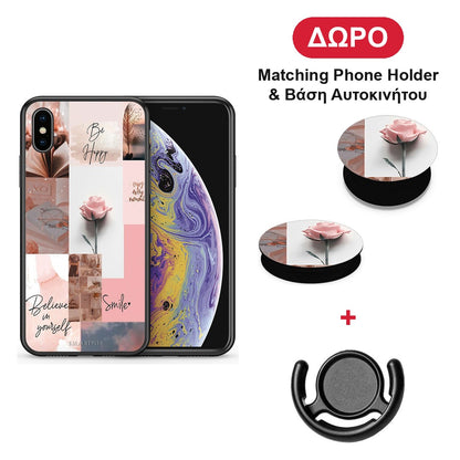 Aesthetic Collage - iPhone X / Xs θήκη + Δώρο Phone Holder & Βάση Αυτοκινήτου