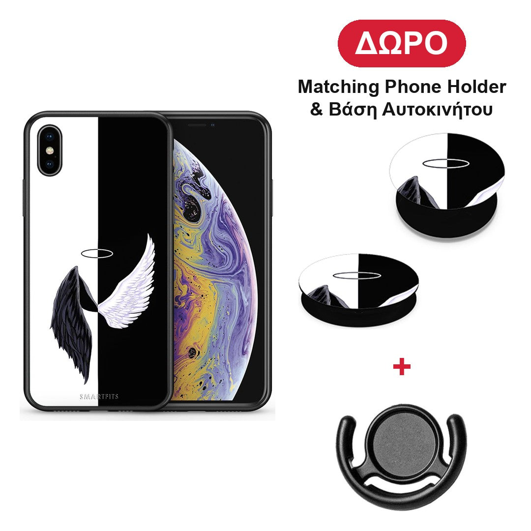 Angels Demons - iPhone X / Xs θήκη + Δώρο Phone Holder & Βάση Αυτοκινήτου