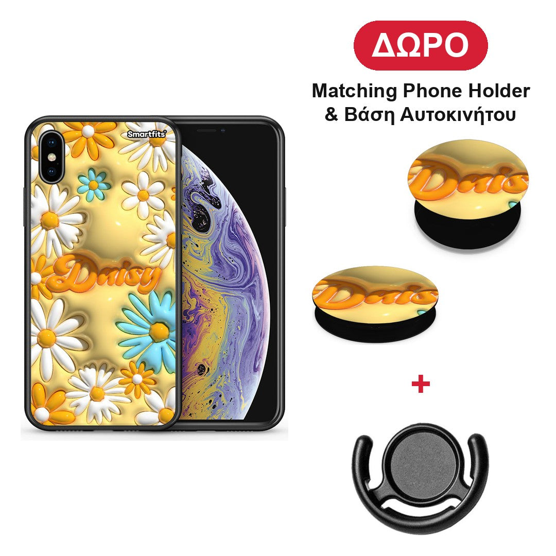 Bubble Daisies - iPhone X / Xs θήκη + Δώρο Phone Holder & Βάση Αυτοκινήτου