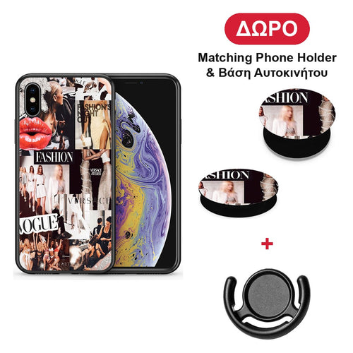 Collage Fashion - iPhone X / Xs θήκη + Δώρο Phone Holder & Βάση Αυτοκινήτου