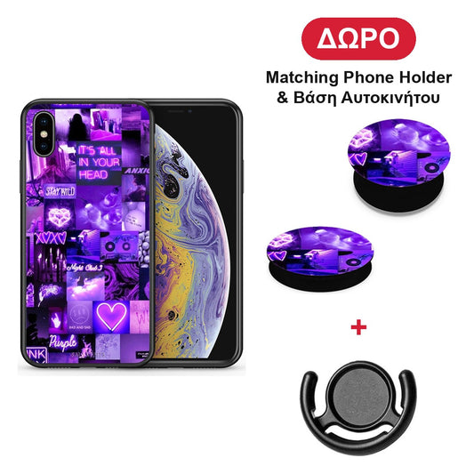 Collage Stay Wild - iPhone X / Xs θήκη + Δώρο Phone Holder & Βάση Αυτοκινήτου