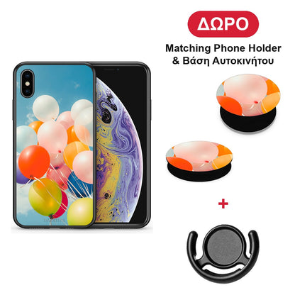 Colorful Balloons - iPhone X / Xs θήκη + Δώρο Phone Holder & Βάση Αυτοκινήτου