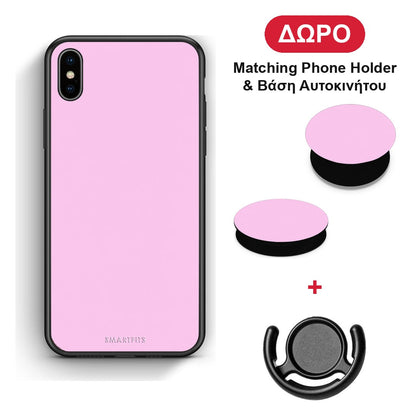 Cotton Candy Pink - iPhone X / Xs θήκη + Δώρο Phone Holder & Βάση Αυτοκινήτου
