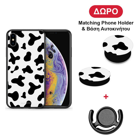 Cow Print - iPhone X / Xs θήκη + Δώρο Phone Holder & Βάση Αυτοκινήτου