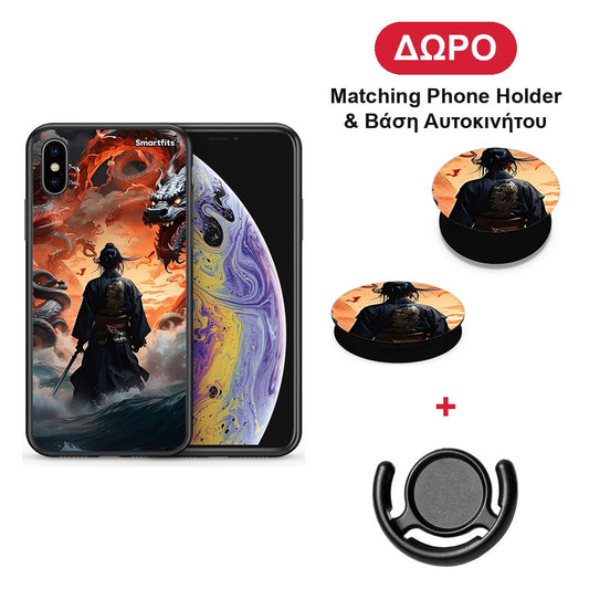 Dragons Fight - iPhone X / Xs θήκη + Δώρο Phone Holder & Βάση Αυτοκινήτου