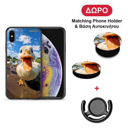 Duck Face - iPhone X / Xs θήκη + Δώρο Phone Holder & Βάση Αυτοκινήτου