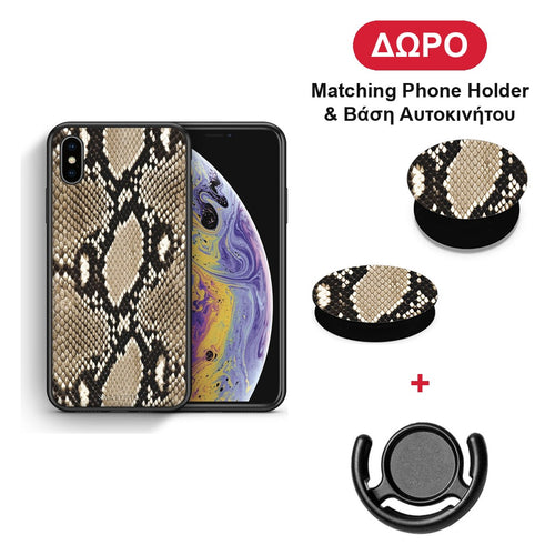 Animal Fashion Snake - iPhone X / Xs θήκη + Δώρο Phone Holder & Βάση Αυτοκινήτου