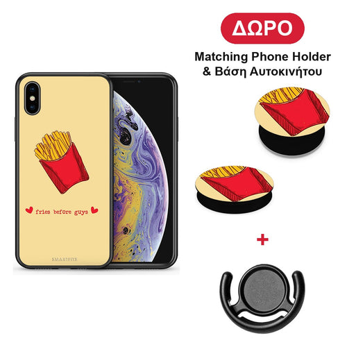 Fries Before Guys - iPhone X / Xs θήκη + Δώρο Phone Holder & Βάση Αυτοκινήτου