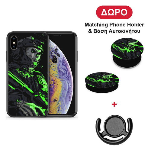 Green Soldier - iPhone X / Xs θήκη + Δώρο Phone Holder & Βάση Αυτοκινήτου