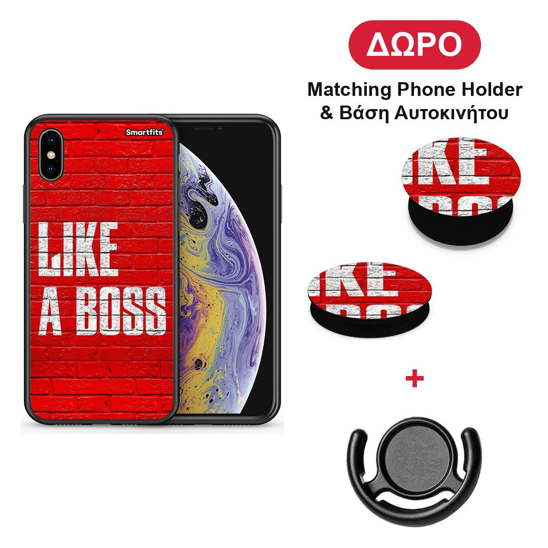 Like A Boss - iPhone X / Xs θήκη + Δώρο Phone Holder & Βάση Αυτοκινήτου