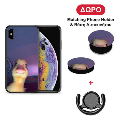 Meme Duck - iPhone X / Xs θήκη + Δώρο Phone Holder & Βάση Αυτοκινήτου