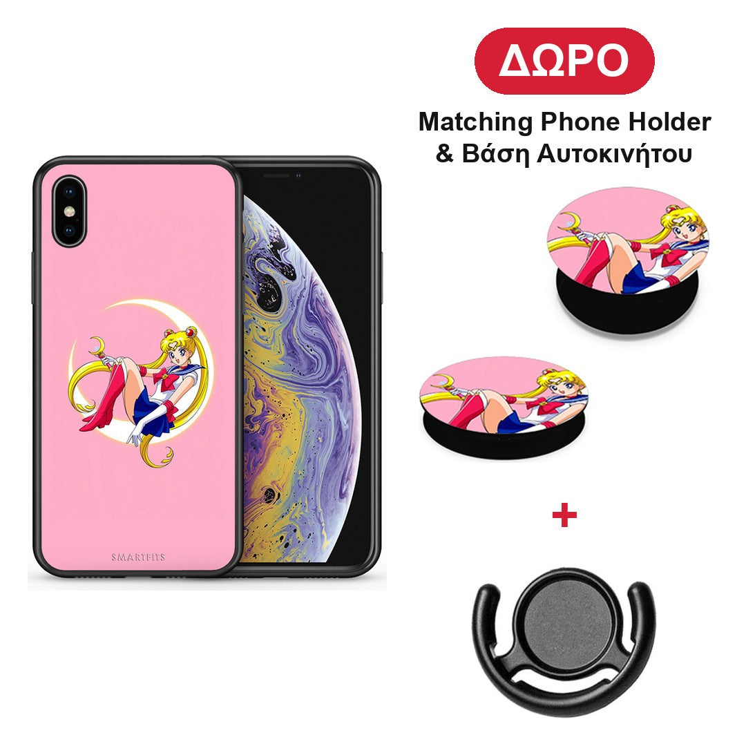 Moon Girl - iPhone X / Xs θήκη + Δώρο Phone Holder & Βάση Αυτοκινήτου