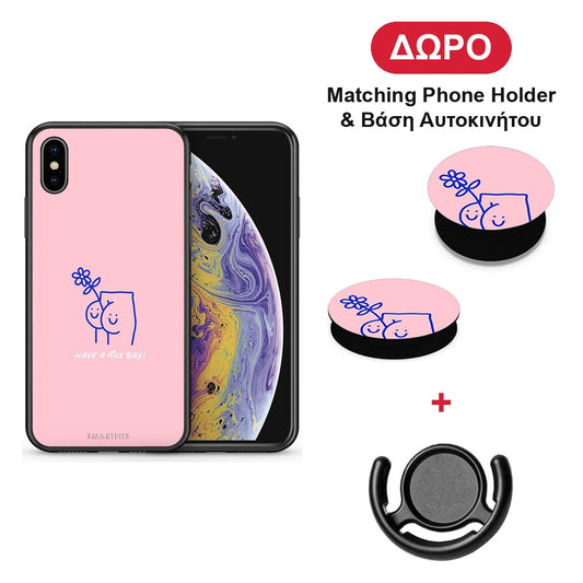 Nice Day - iPhone X / Xs θήκη + Δώρο Phone Holder & Βάση Αυτοκινήτου