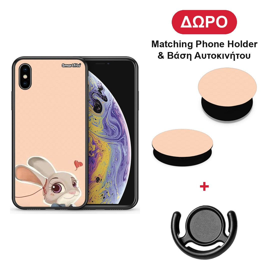 Nick Wilde And Judy Hopps Love 2 - iPhone X / Xs θήκη + Δώρο Phone Holder & Βάση Αυτοκινήτου