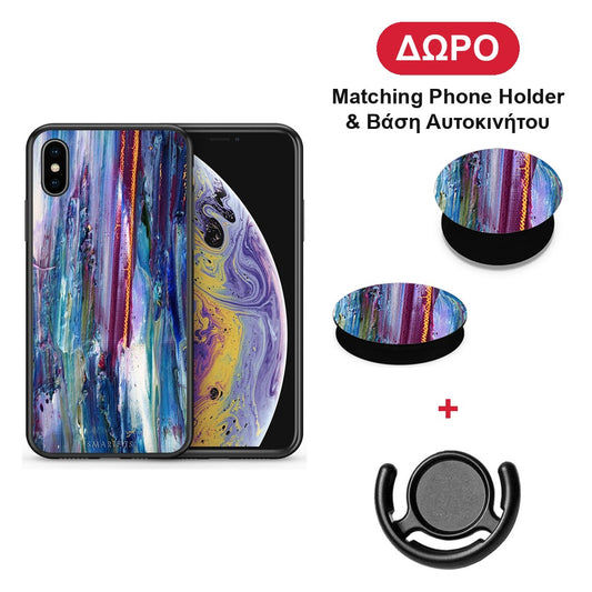 Paint Winter - iPhone X / Xs θήκη + Δώρο Phone Holder & Βάση Αυτοκινήτου