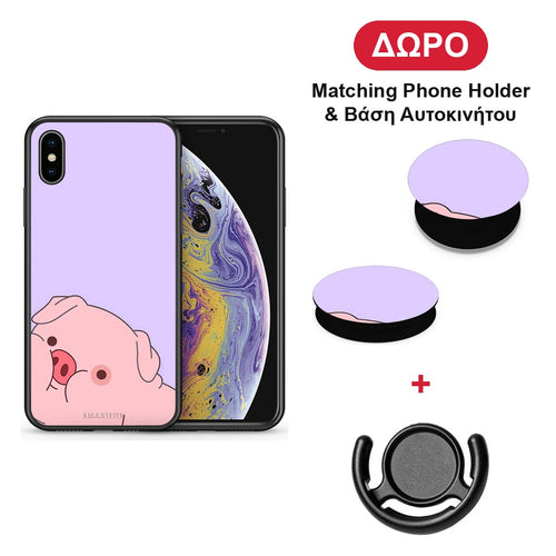 Pig Love 2 - iPhone X / Xs θήκη + Δώρο Phone Holder & Βάση Αυτοκινήτου
