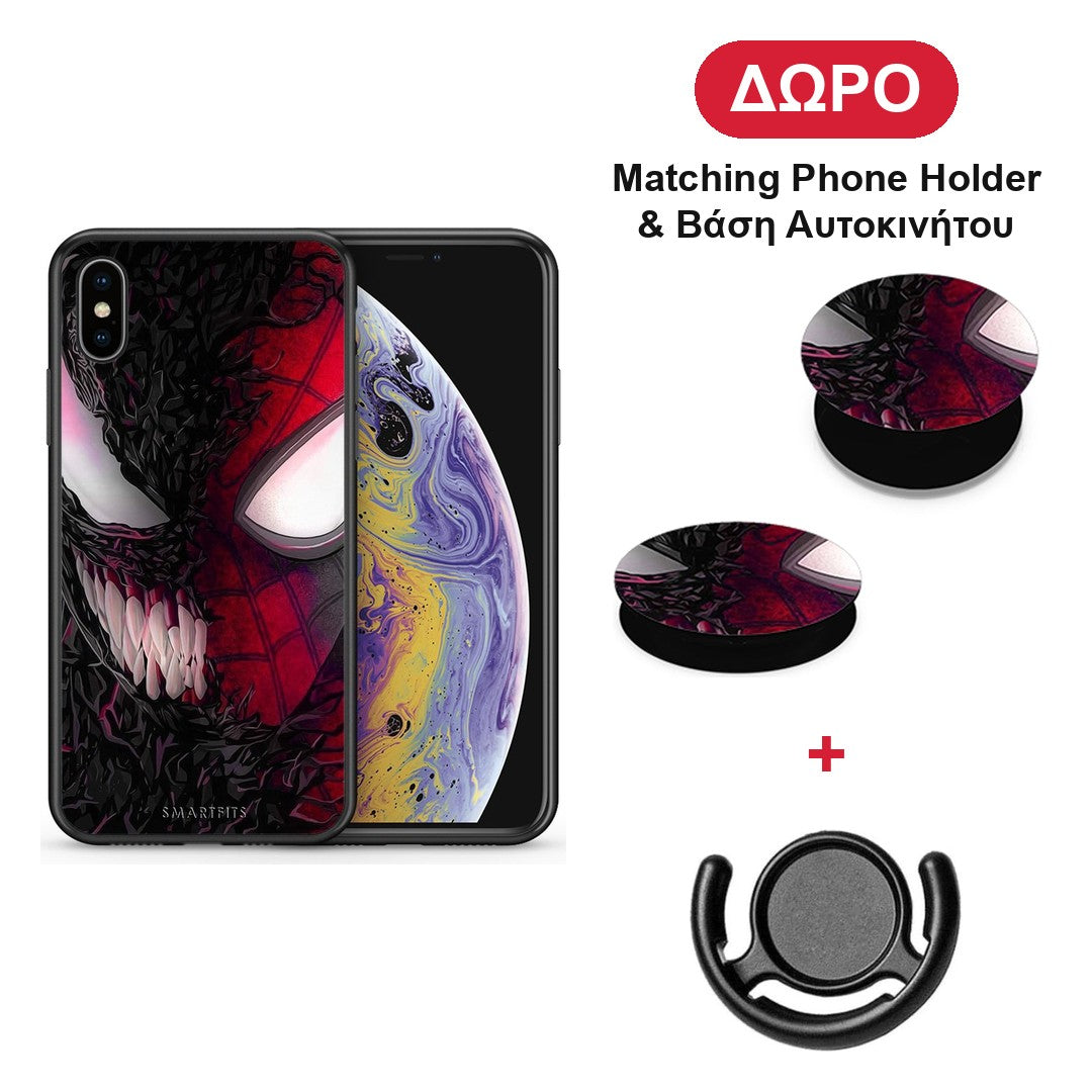 PopArt SpiderVenom - iPhone X / Xs θήκη + Δώρο Phone Holder & Βάση Αυτοκινήτου
