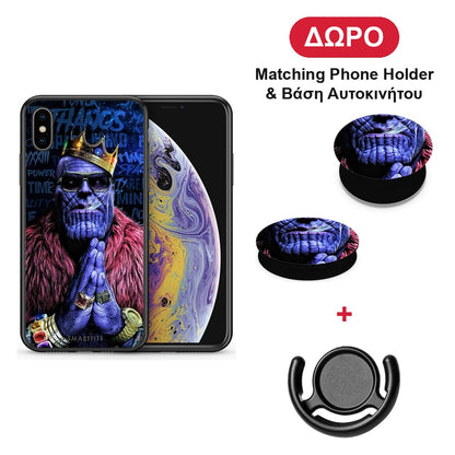 PopArt Thanos - iPhone X / Xs θήκη + Δώρο Phone Holder & Βάση Αυτοκινήτου
