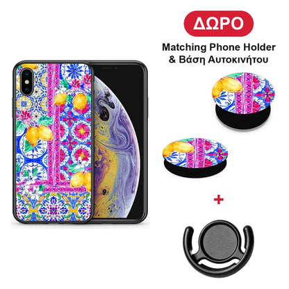 Retro Spring - iPhone X / Xs θήκη + Δώρο Phone Holder & Βάση Αυτοκινήτου