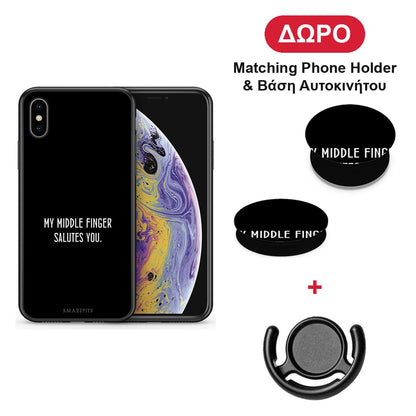 Salute - iPhone X / Xs θήκη + Δώρο Phone Holder & Βάση Αυτοκινήτου