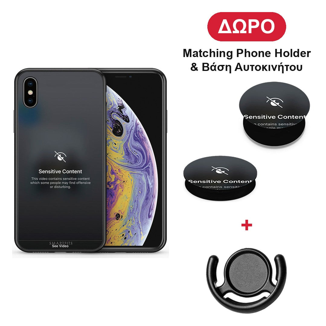 Sensitive Content - iPhone X / Xs θήκη + Δώρο Phone Holder & Βάση Αυτοκινήτου