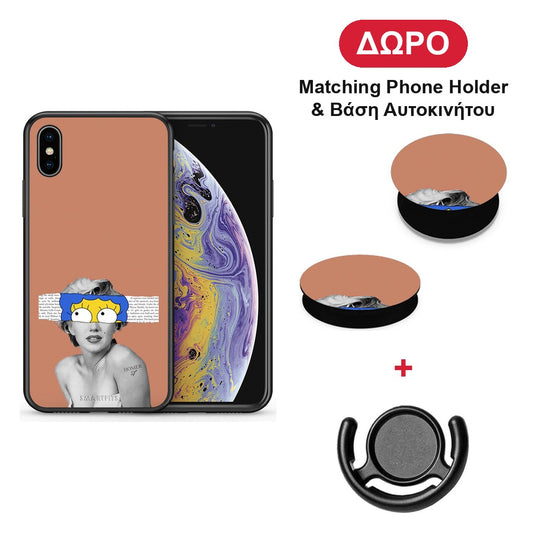 Sim Merilyn - iPhone X / Xs θήκη + Δώρο Phone Holder & Βάση Αυτοκινήτου