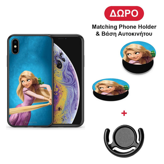 Tangled 2 - iPhone X / Xs θήκη + Δώρο Phone Holder & Βάση Αυτοκινήτου
