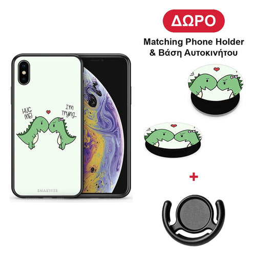 Valentine Rex - iPhone X / Xs θήκη + Δώρο Phone Holder & Βάση Αυτοκινήτου