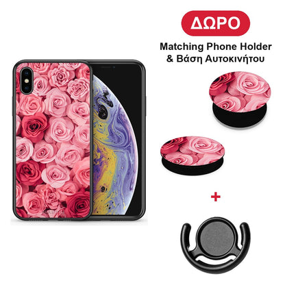 Valentine RoseGarden - iPhone X / Xs θήκη + Δώρο Phone Holder & Βάση Αυτοκινήτου