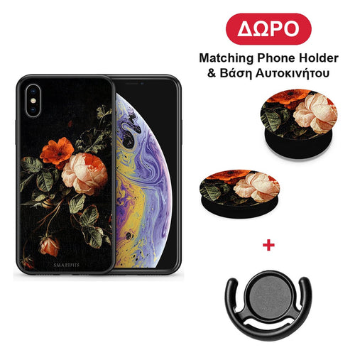 Vintage Roses - iPhone X / Xs θήκη + Δώρο Phone Holder & Βάση Αυτοκινήτου