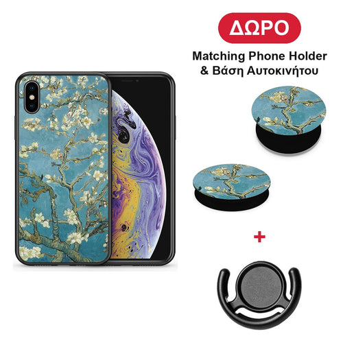 White Blossoms - iPhone X / Xs θήκη + Δώρο Phone Holder & Βάση Αυτοκινήτου