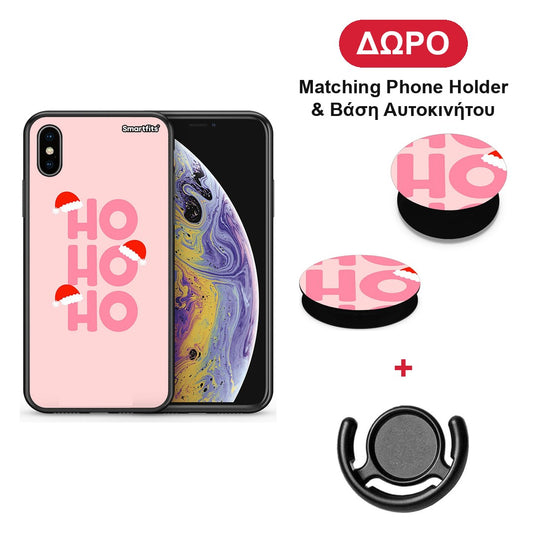 Xmas Ho Ho Ho - iPhone X / Xs θήκη + Δώρο Phone Holder & Βάση Αυτοκινήτου