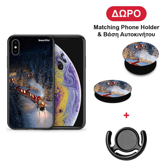 Xmas Train - iPhone X / Xs θήκη + Δώρο Phone Holder & Βάση Αυτοκινήτου